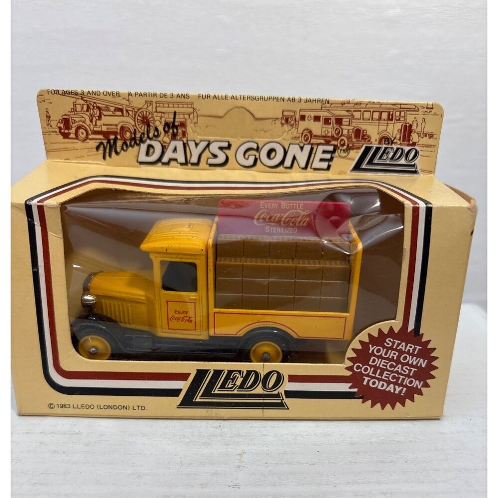 Lledo Coca Cola Die Cast Truck Boxed 1985 Yellow Red Days Gone By England